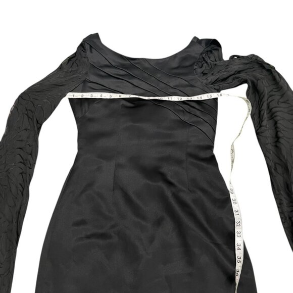 IvaNova Boutique Stunning Backless Long Sheer Floral Sleeve Mini Dress SZ 6 - Picture 5 of 8